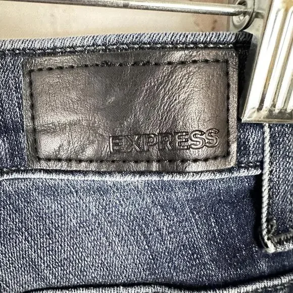 Express Women's Slim Fit Jeans Medium Dark Wash Size 4 Skinny High‎ Rise - Picture 4 of 6